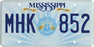 MS license plate MHK852