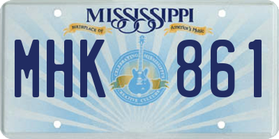 MS license plate MHK861