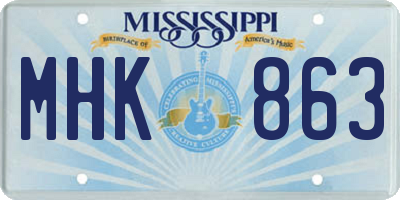 MS license plate MHK863