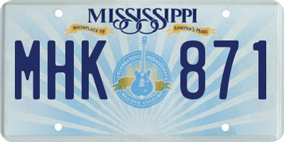 MS license plate MHK871