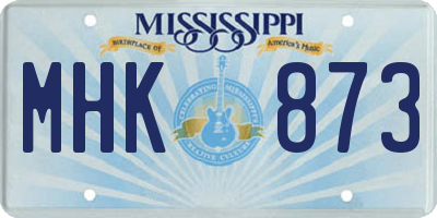 MS license plate MHK873