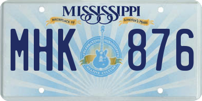 MS license plate MHK876