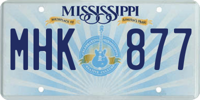 MS license plate MHK877