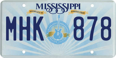 MS license plate MHK878