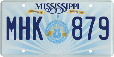 MS license plate MHK879