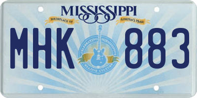 MS license plate MHK883