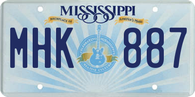 MS license plate MHK887