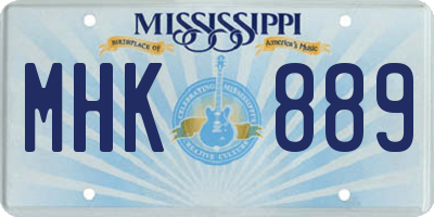 MS license plate MHK889