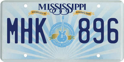 MS license plate MHK896