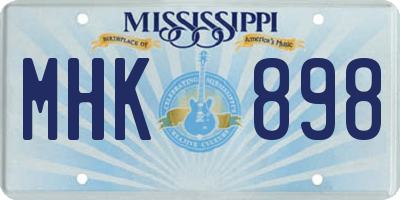 MS license plate MHK898