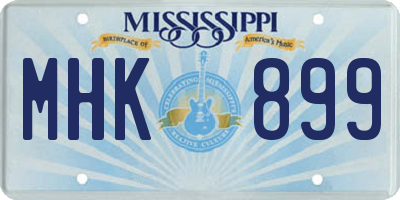 MS license plate MHK899