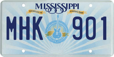 MS license plate MHK901