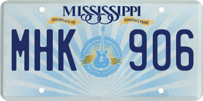 MS license plate MHK906