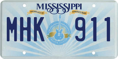 MS license plate MHK911