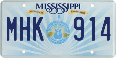 MS license plate MHK914