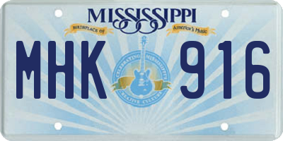 MS license plate MHK916