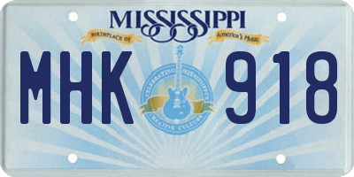 MS license plate MHK918