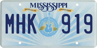MS license plate MHK919