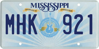 MS license plate MHK921