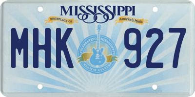 MS license plate MHK927