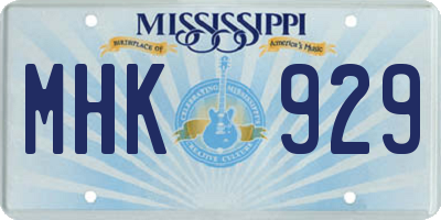 MS license plate MHK929