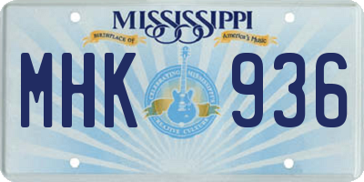 MS license plate MHK936