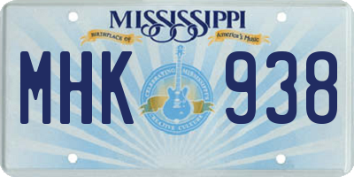 MS license plate MHK938