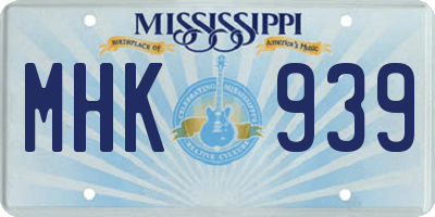 MS license plate MHK939
