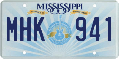 MS license plate MHK941