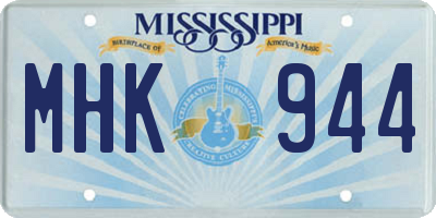 MS license plate MHK944