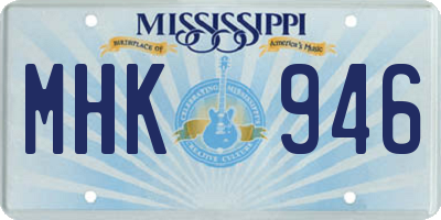 MS license plate MHK946