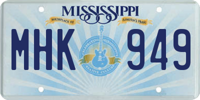 MS license plate MHK949