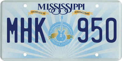 MS license plate MHK950