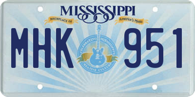 MS license plate MHK951