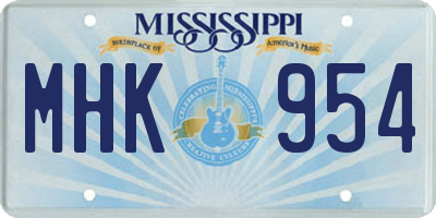 MS license plate MHK954