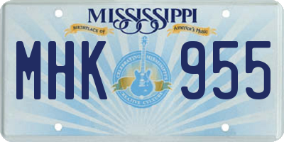 MS license plate MHK955