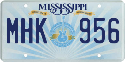 MS license plate MHK956