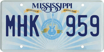 MS license plate MHK959