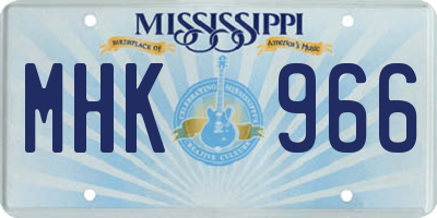 MS license plate MHK966
