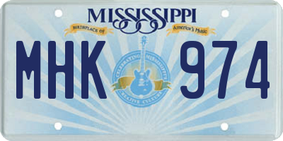 MS license plate MHK974