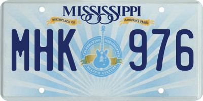 MS license plate MHK976