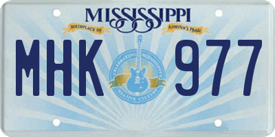MS license plate MHK977