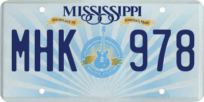 MS license plate MHK978