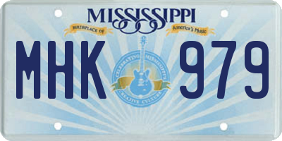 MS license plate MHK979