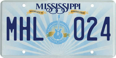 MS license plate MHL024