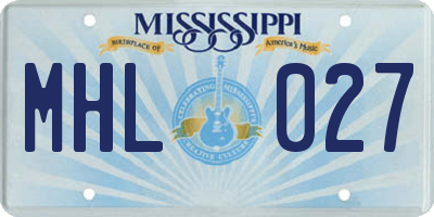 MS license plate MHL027