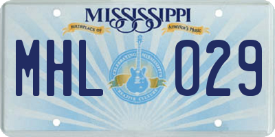MS license plate MHL029