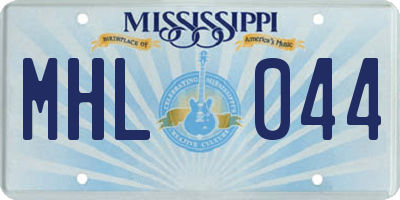 MS license plate MHL044