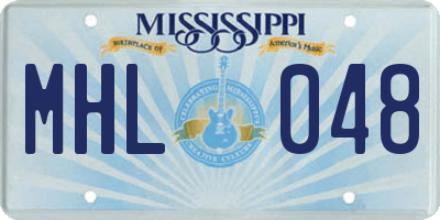 MS license plate MHL048