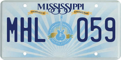 MS license plate MHL059